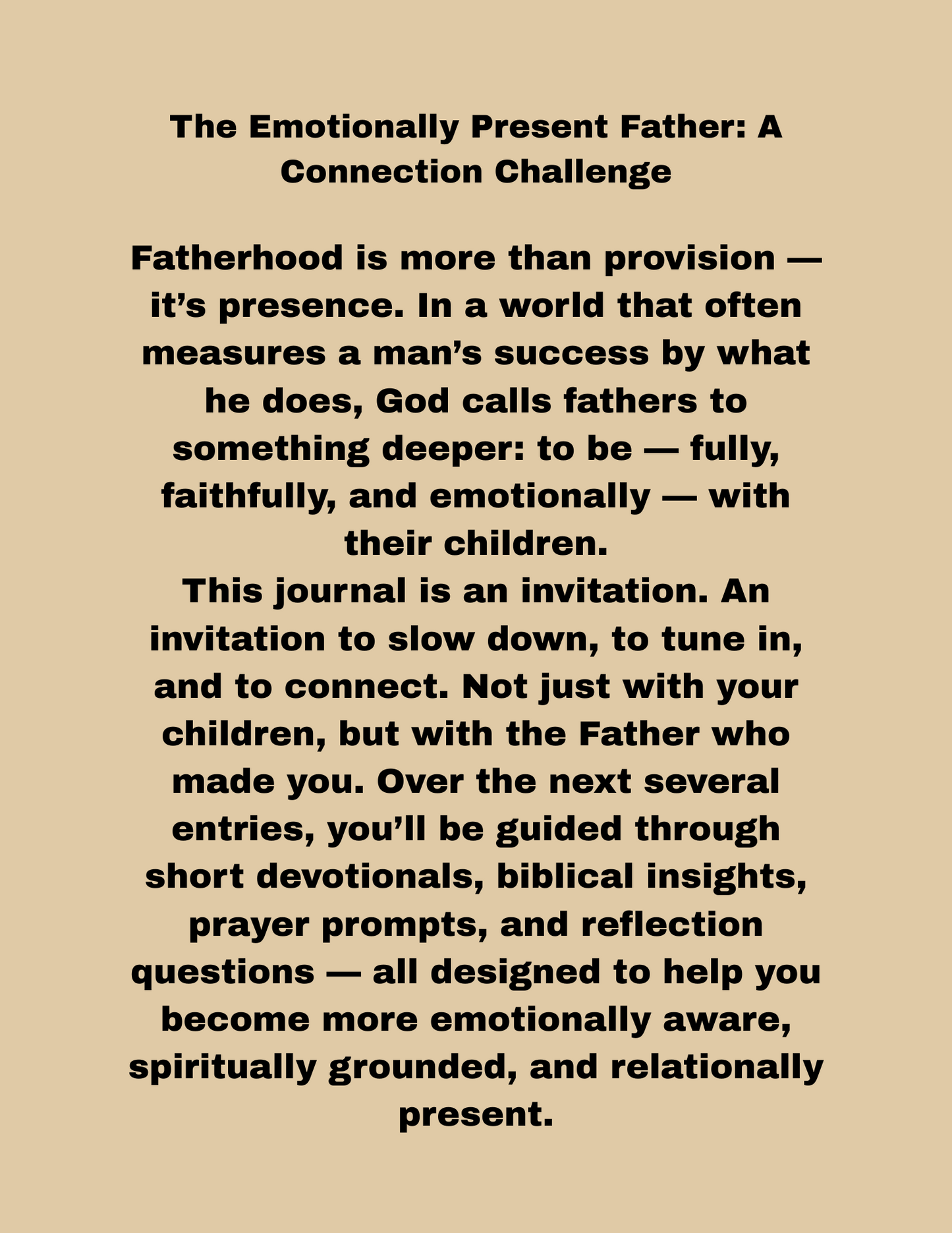 The Emotionally Present Father: A Connection Challenge Journal