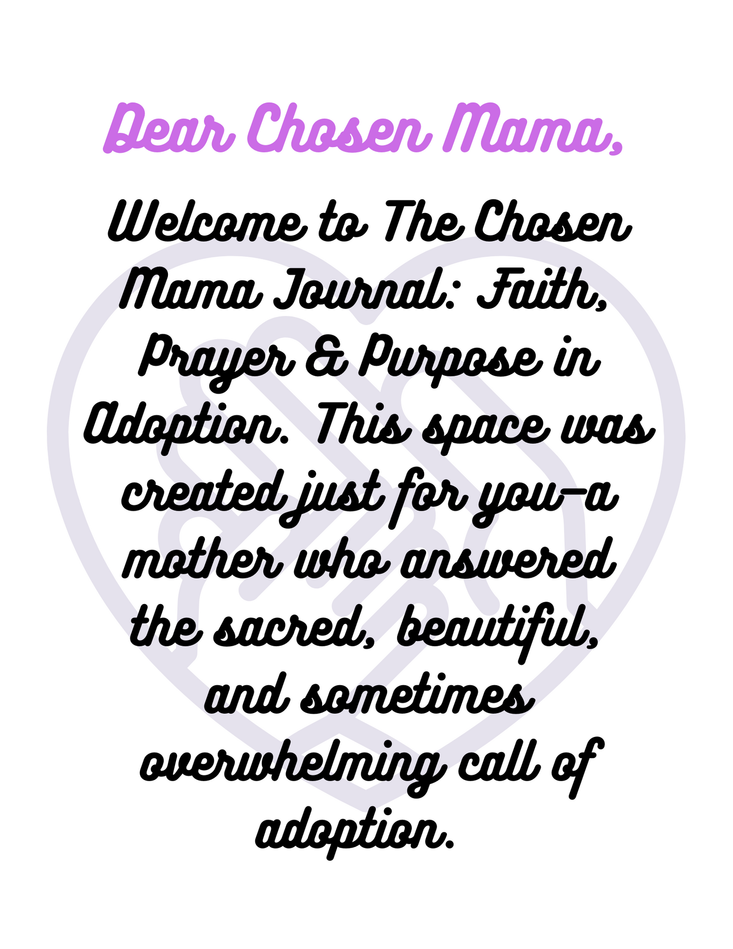 The Chosen Mama: Faith, Prayer & Purpose in Adoption Journal